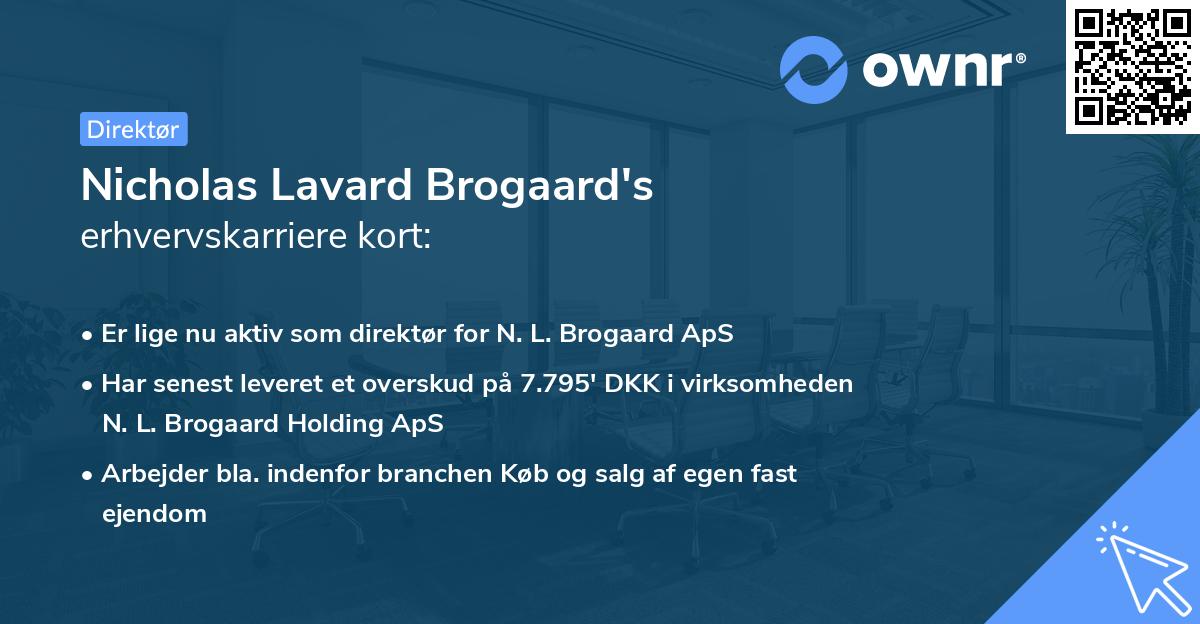 Nicholas Lavard Brogaard's erhvervskarriere kort