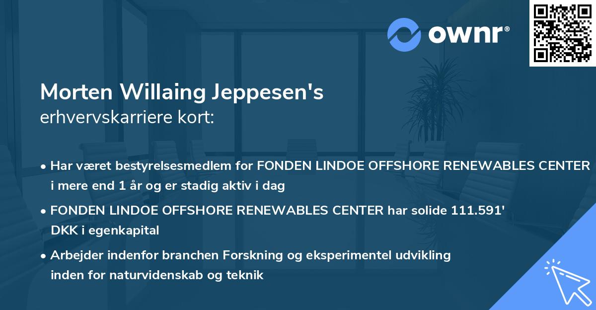 Morten Willaing Jeppesen's erhvervskarriere kort