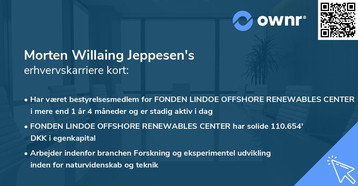 Morten Willaing Jeppesen's erhvervskarriere kort