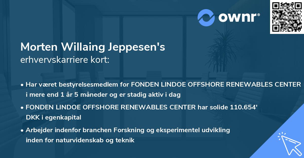 Morten Willaing Jeppesen's erhvervskarriere kort