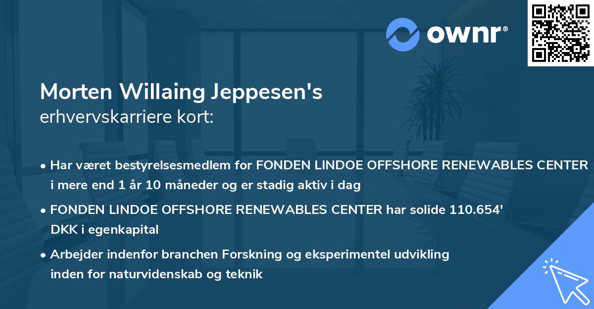 Morten Willaing Jeppesen's erhvervskarriere kort
