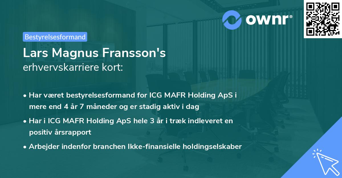 Lars Magnus Fransson's erhvervskarriere kort