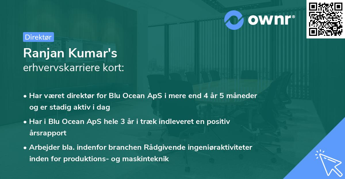 Ranjan Kumar's erhvervskarriere kort