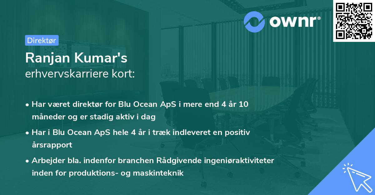 Ranjan Kumar's erhvervskarriere kort