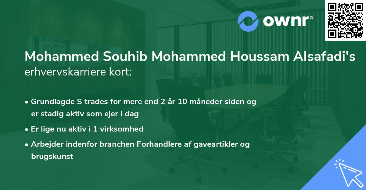 Mohammed Souhib Mohammed Houssam Alsafadi's erhvervskarriere kort