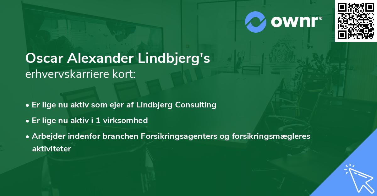 Oscar Alexander Lindbjerg's erhvervskarriere kort