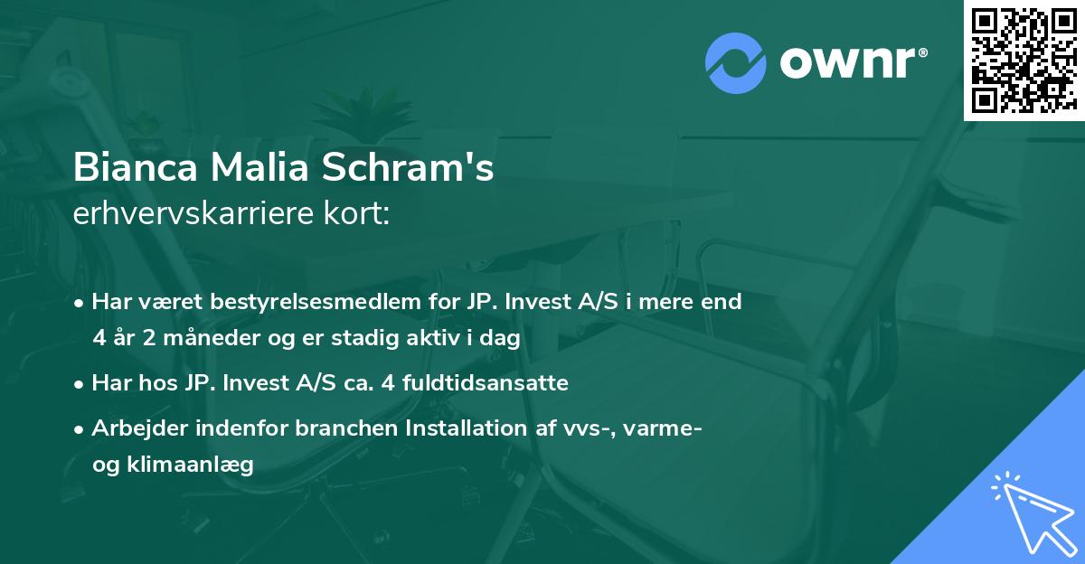 Bianca Malia Schram's erhvervskarriere kort