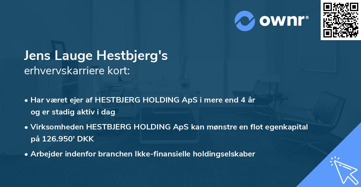 Jens Lauge Hestbjerg's erhvervskarriere kort