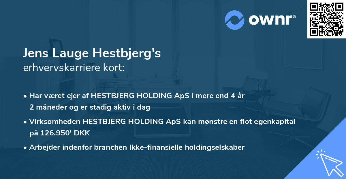 Jens Lauge Hestbjerg's erhvervskarriere kort