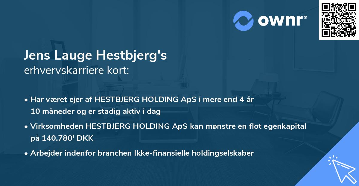 Jens Lauge Hestbjerg's erhvervskarriere kort