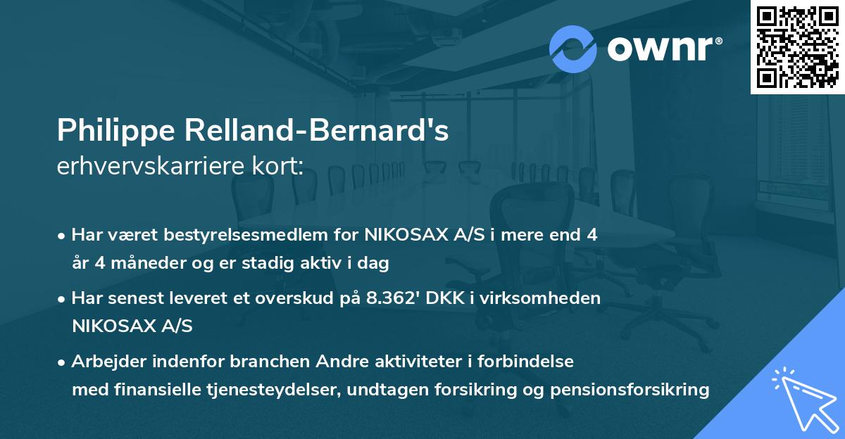Philippe Relland-Bernard's erhvervskarriere kort