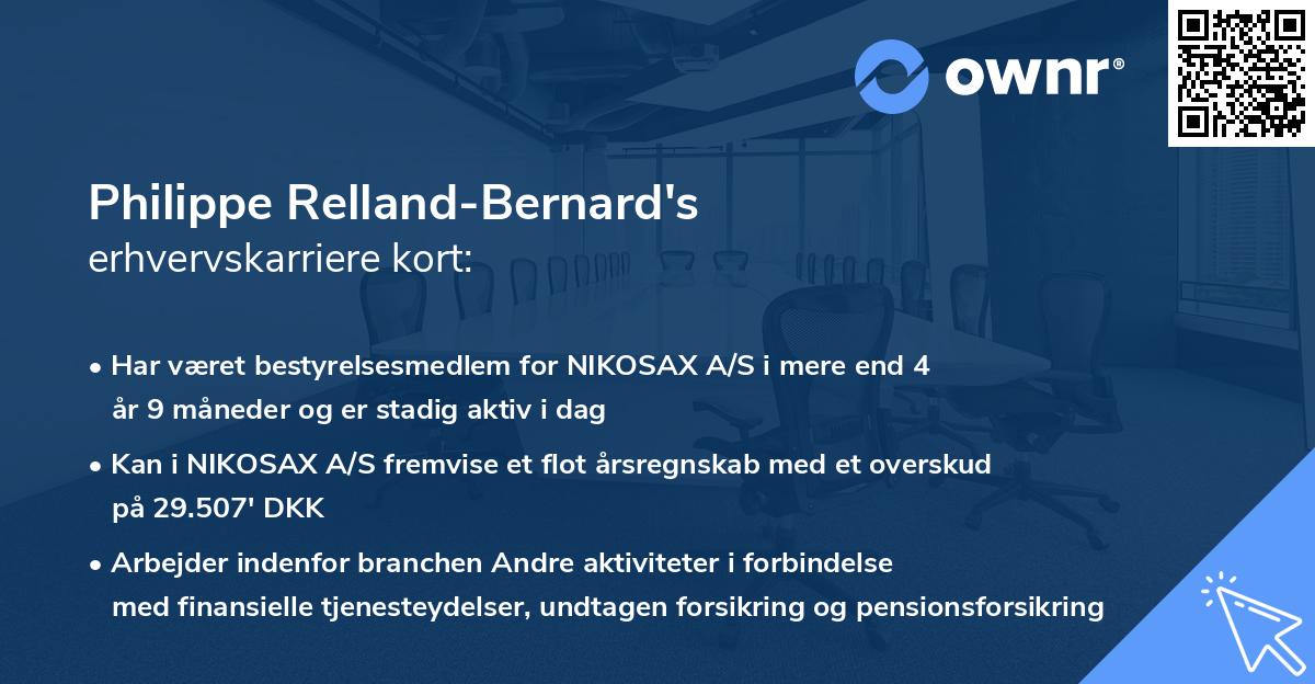 Philippe Relland-Bernard's erhvervskarriere kort