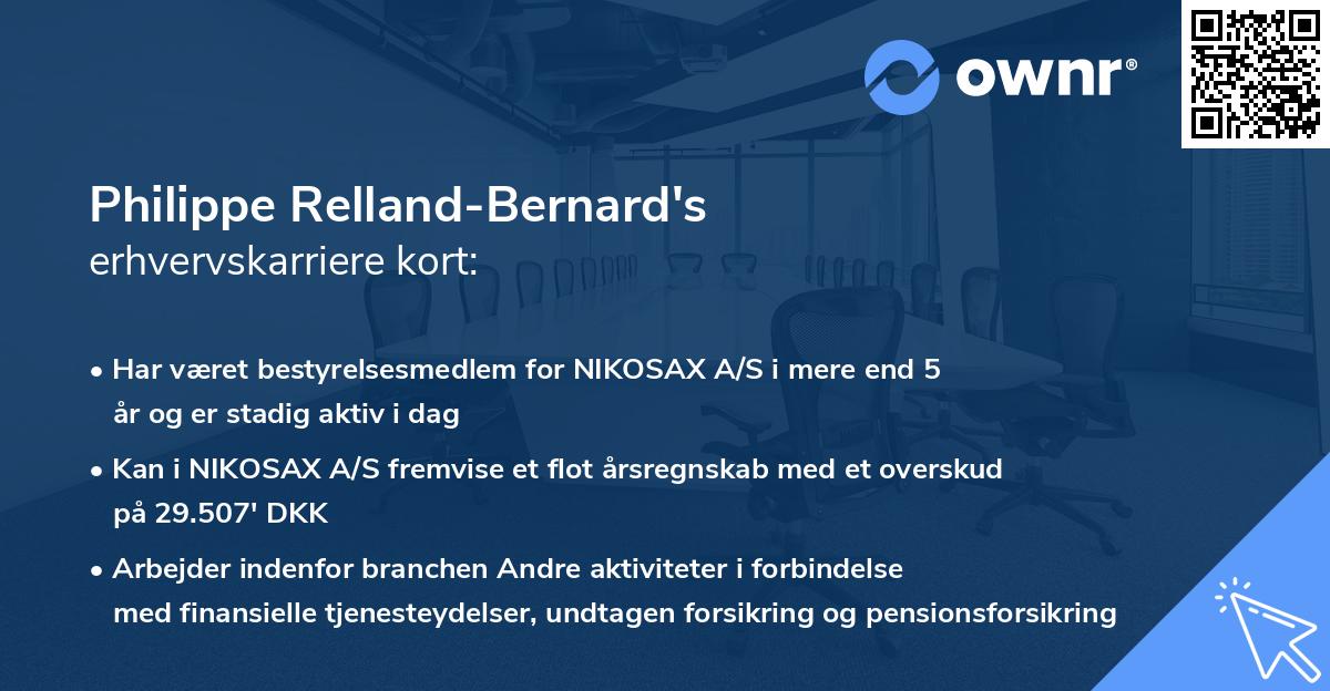 Philippe Relland-Bernard's erhvervskarriere kort