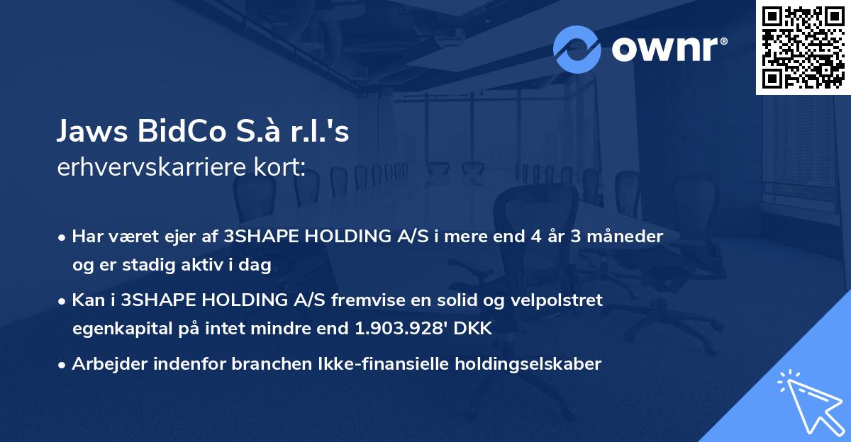 Jaws BidCo S.à r.l.'s erhvervskarriere kort