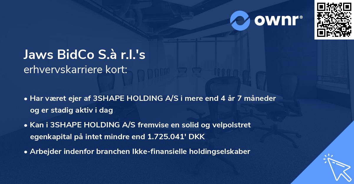 Jaws BidCo S.à r.l.'s erhvervskarriere kort