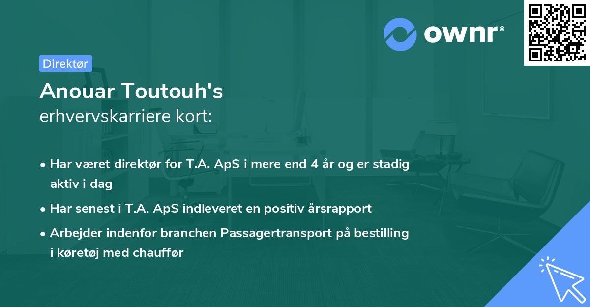 Anouar Toutouh's erhvervskarriere kort