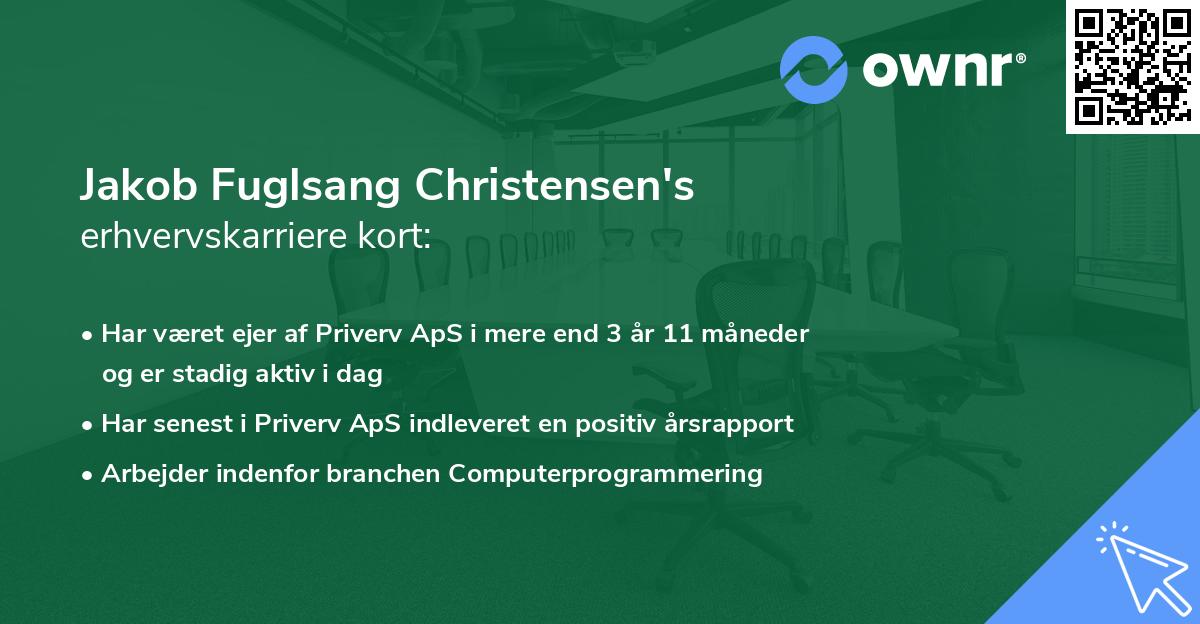 Jakob Fuglsang Christensen's erhvervskarriere kort