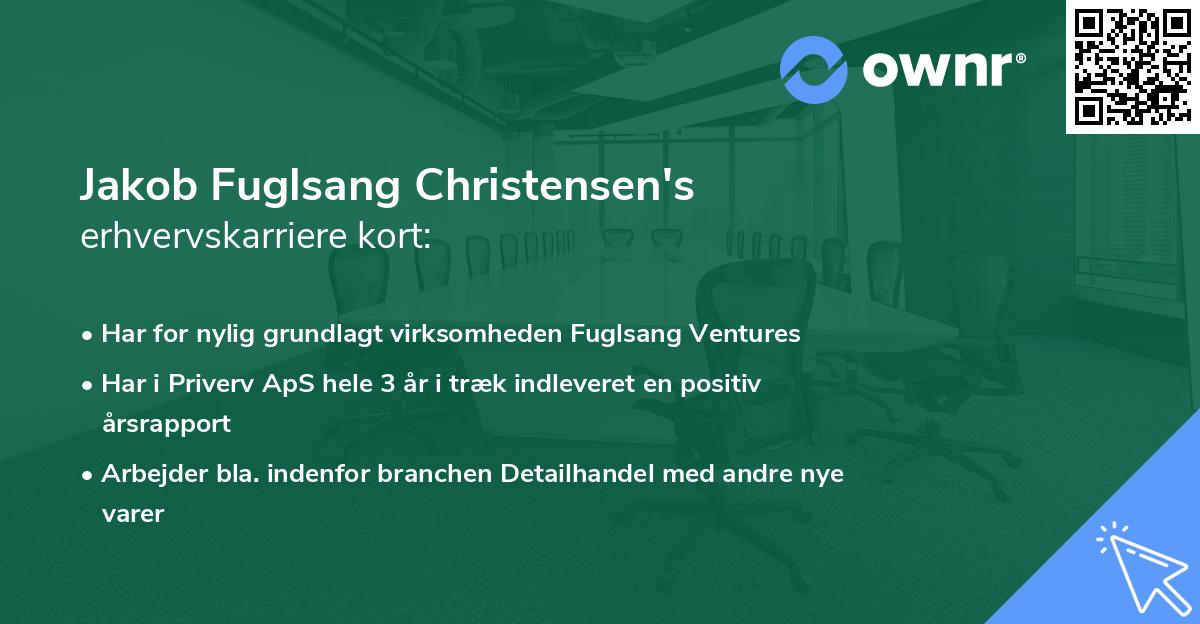 Jakob Fuglsang Christensen's erhvervskarriere kort