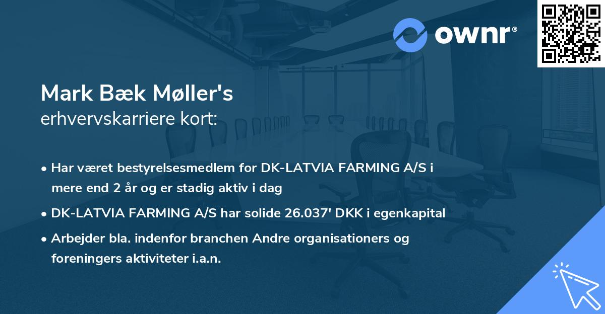 Mark Bæk Møller's erhvervskarriere kort