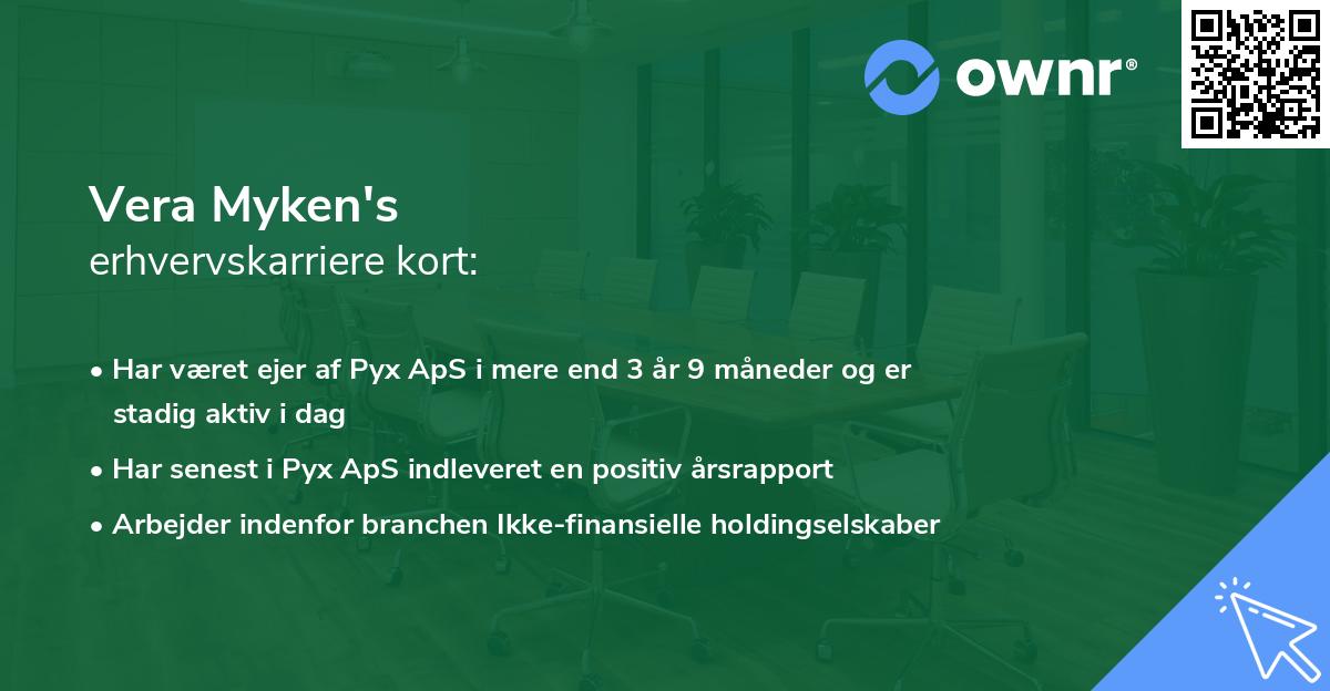 Vera Myken's erhvervskarriere kort