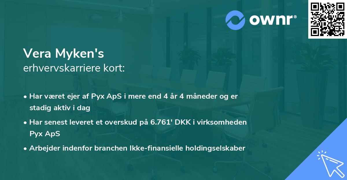 Vera Myken's erhvervskarriere kort