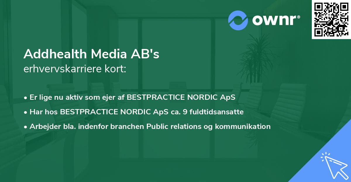 Addhealth Media AB's erhvervskarriere kort