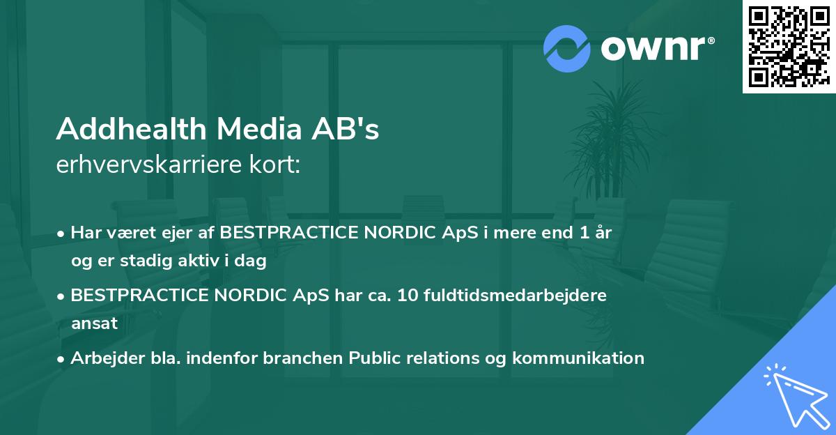 Addhealth Media AB's erhvervskarriere kort