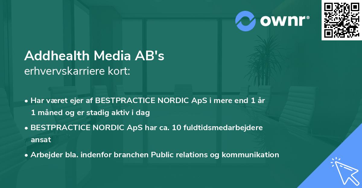 Addhealth Media AB's erhvervskarriere kort
