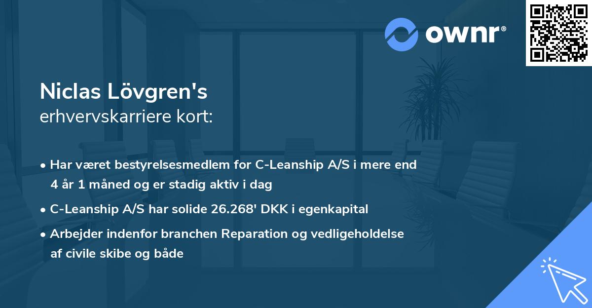 Niclas Lövgren's erhvervskarriere kort
