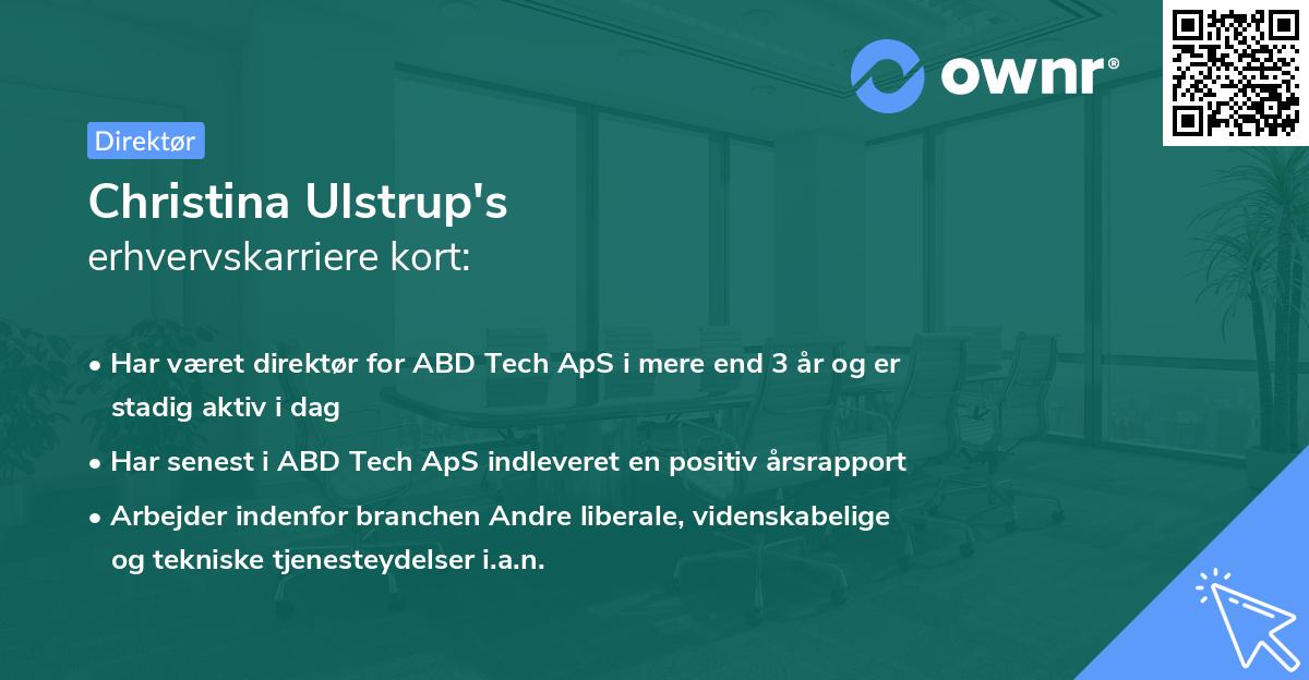 Christina Ulstrup's erhvervskarriere kort