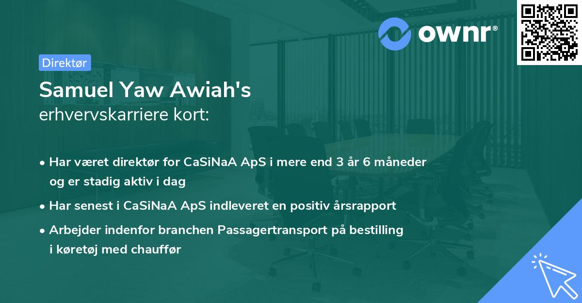 Samuel Yaw Awiah's erhvervskarriere kort