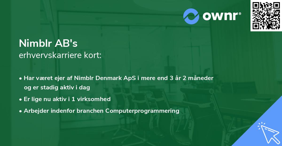 Nimblr AB's erhvervskarriere kort