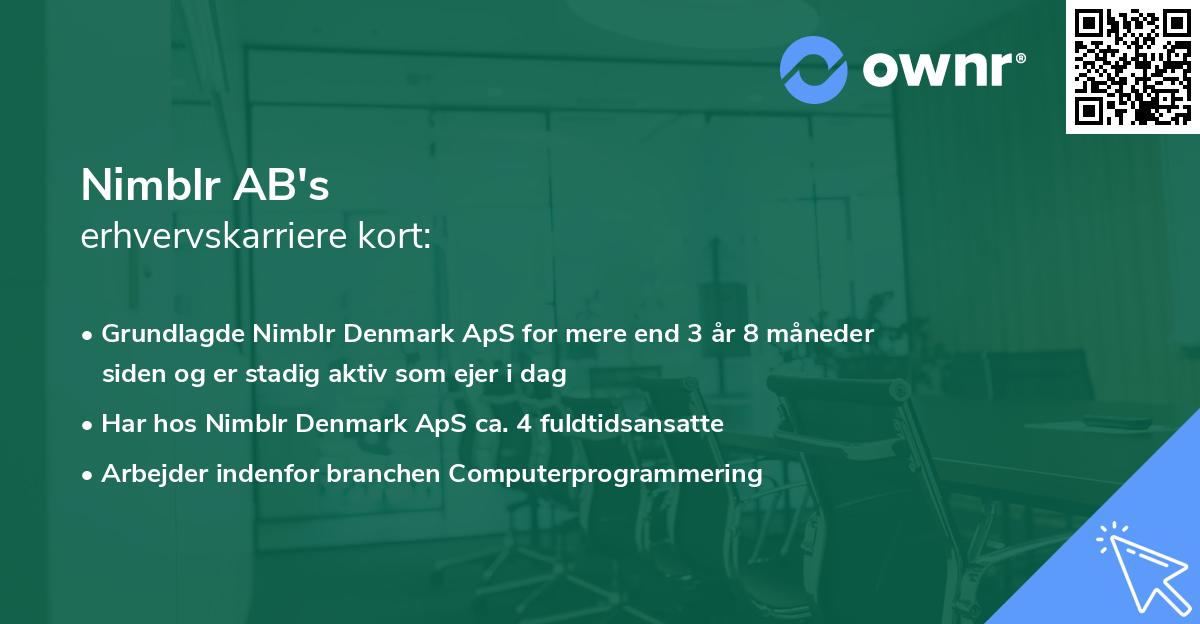 Nimblr AB's erhvervskarriere kort