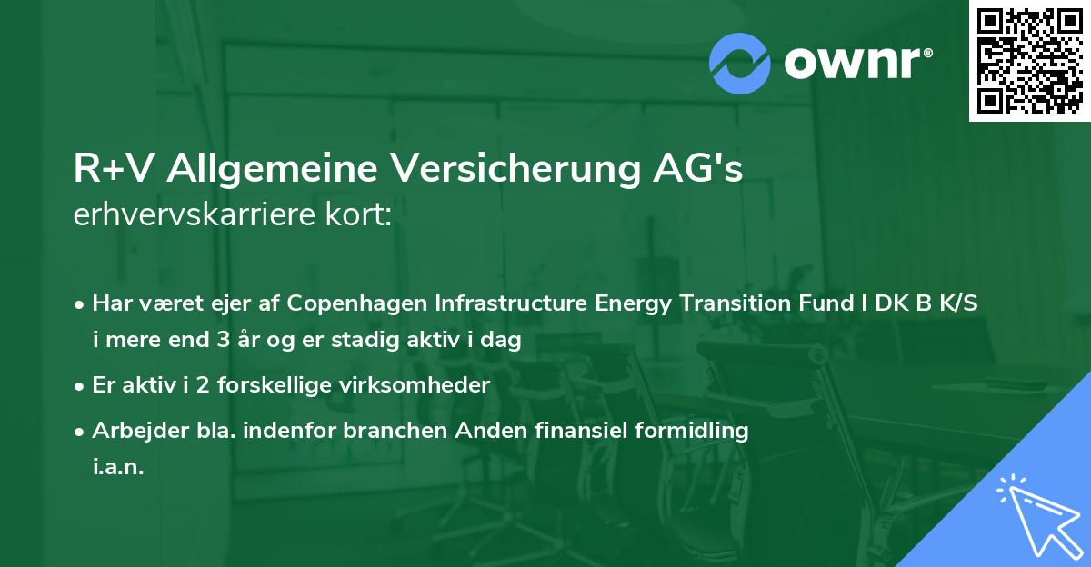 R+V Allgemeine Versicherung AG's erhvervskarriere kort