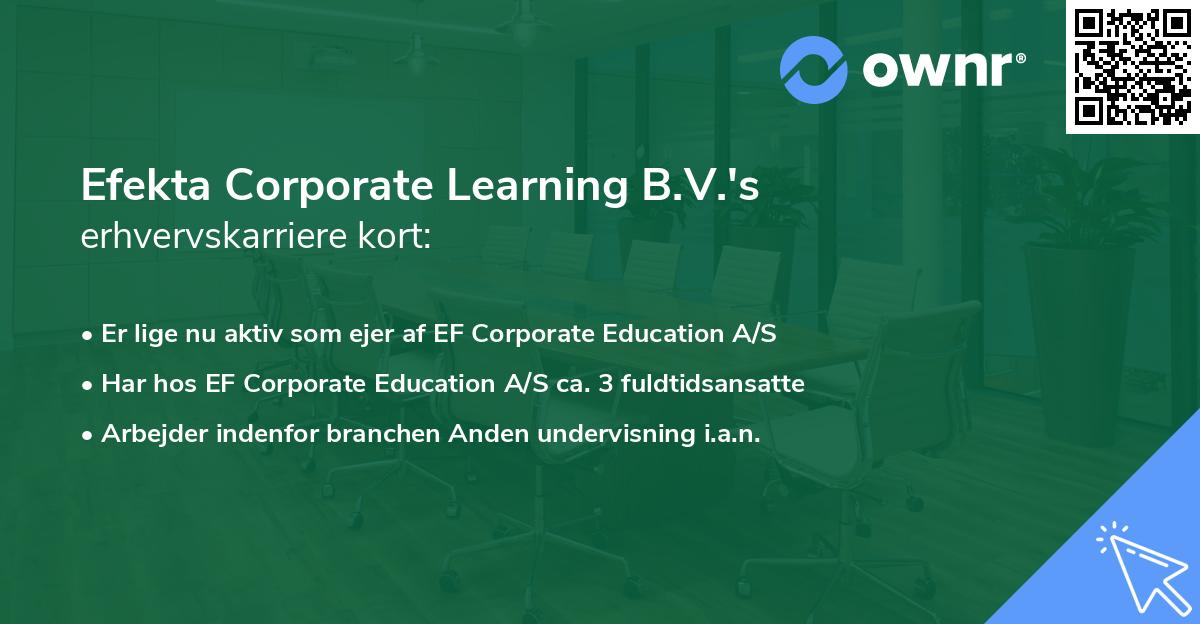 Efekta Corporate Learning B.V.'s erhvervskarriere kort