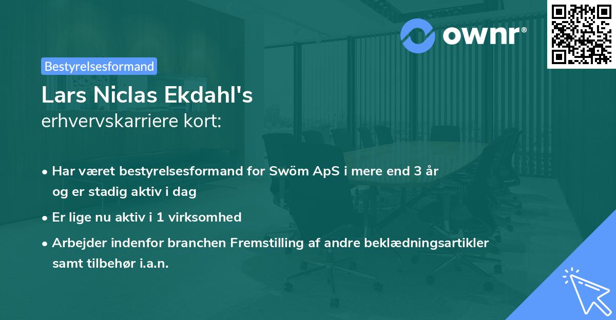 Lars Niclas Ekdahl's erhvervskarriere kort