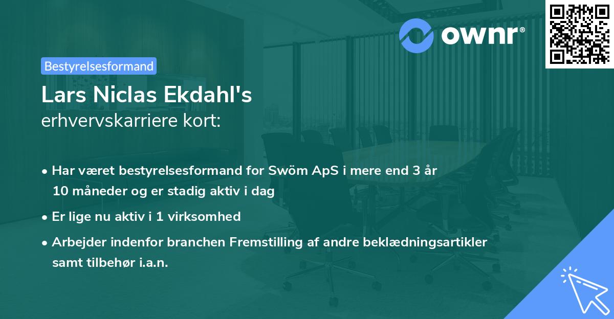 Lars Niclas Ekdahl's erhvervskarriere kort