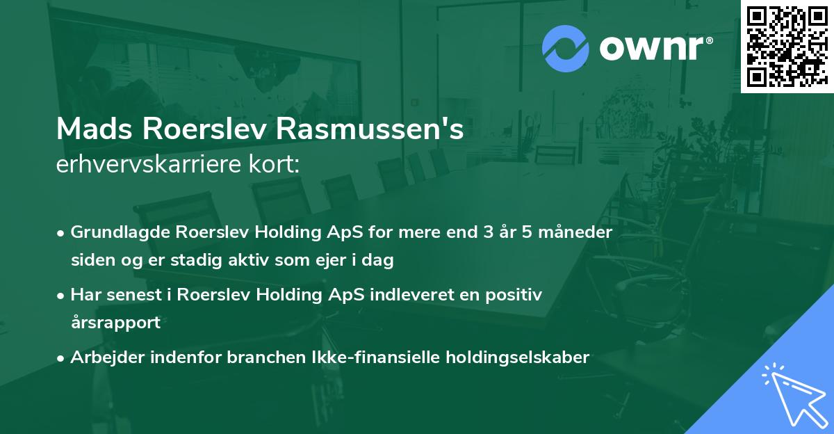 Mads Roerslev Rasmussen's erhvervskarriere kort