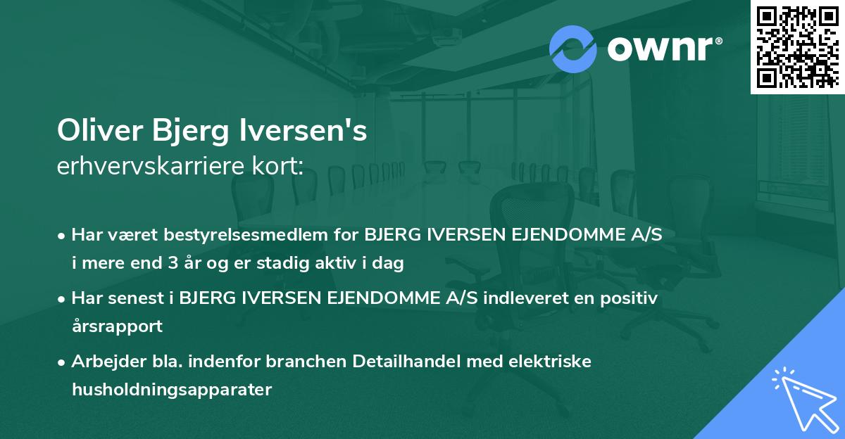 Oliver Bjerg Iversen's erhvervskarriere kort