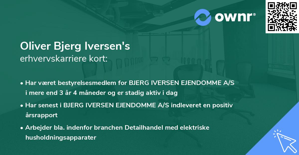 Oliver Bjerg Iversen's erhvervskarriere kort