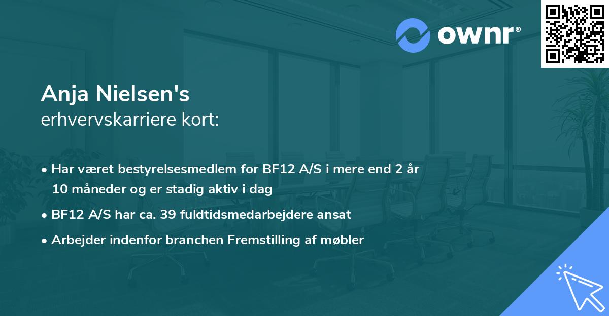 Anja Nielsen's erhvervskarriere kort