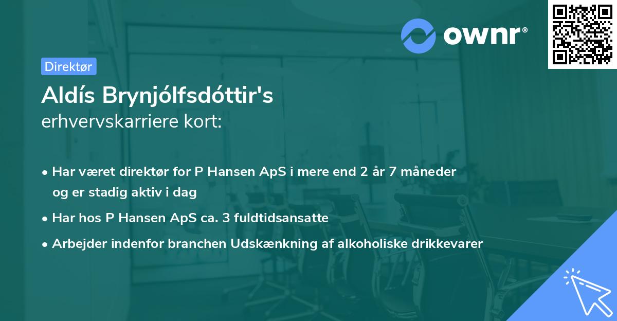 Aldís Brynjólfsdóttir's erhvervskarriere kort