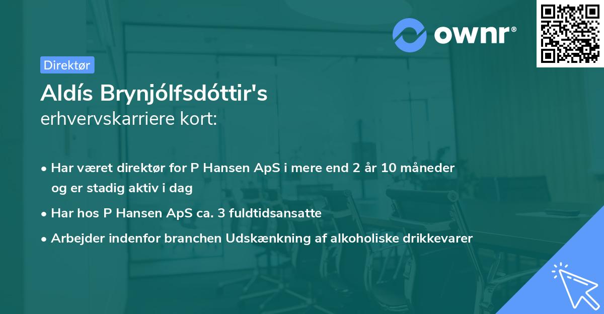 Aldís Brynjólfsdóttir's erhvervskarriere kort