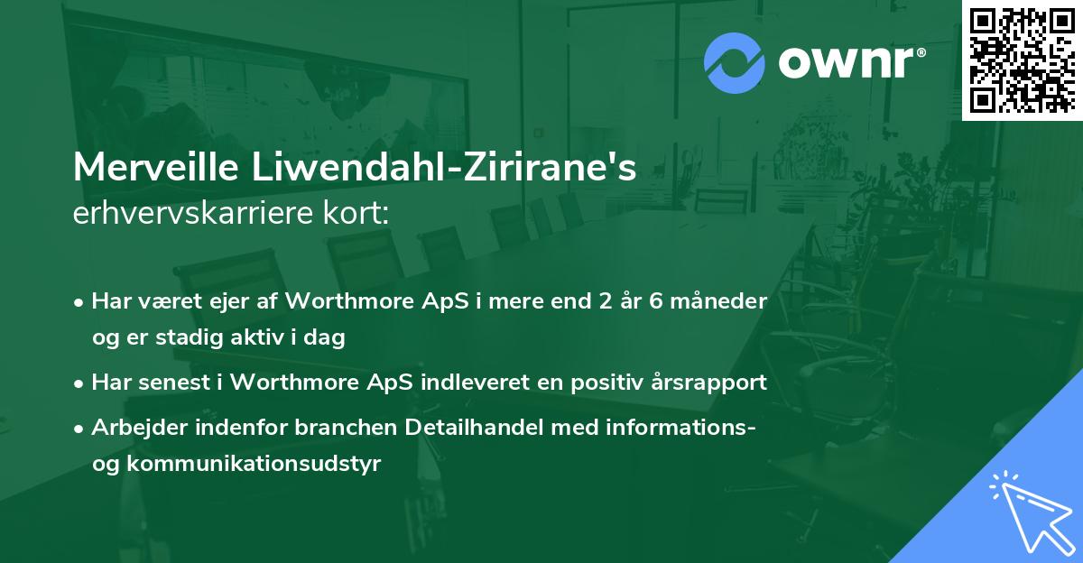 Merveille Liwendahl-Zirirane's erhvervskarriere kort