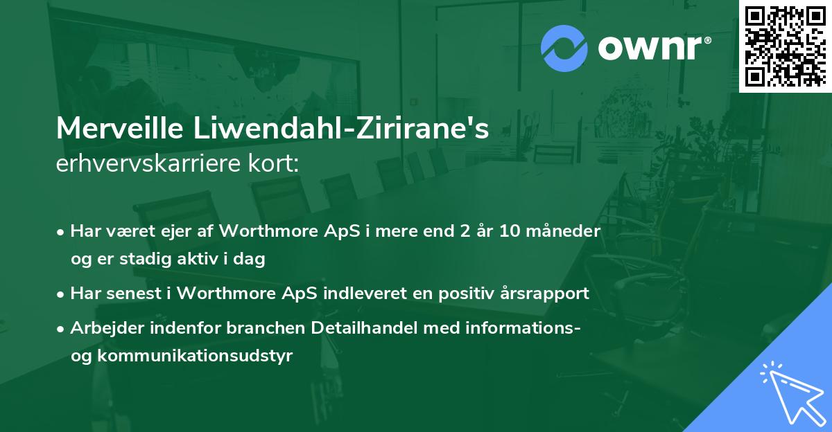 Merveille Liwendahl-Zirirane's erhvervskarriere kort