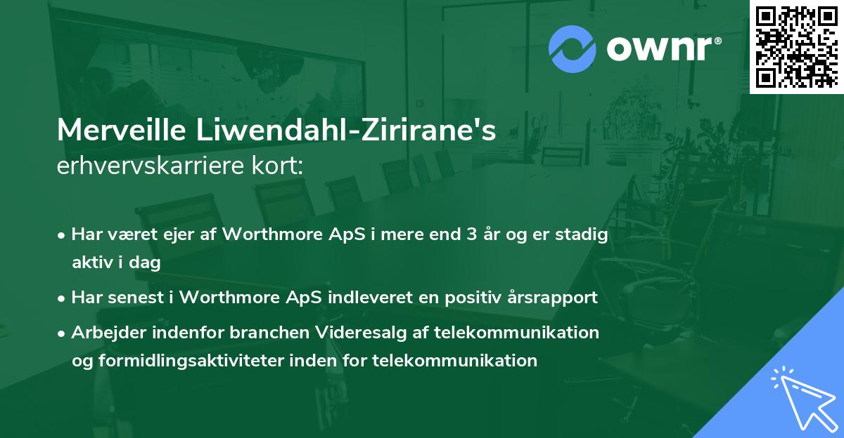 Merveille Liwendahl-Zirirane's erhvervskarriere kort