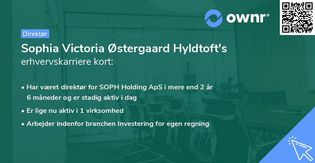 Sophia Victoria Østergaard Hyldtoft's erhvervskarriere kort