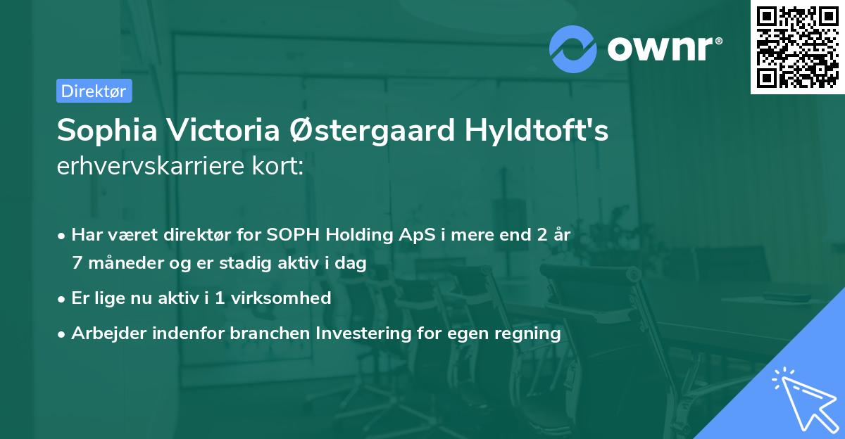 Sophia Victoria Østergaard Hyldtoft's erhvervskarriere kort