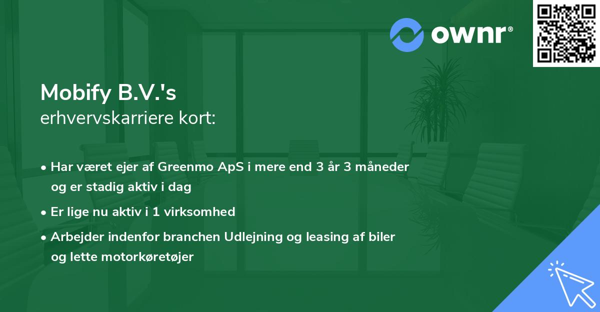 Mobify B.V.'s erhvervskarriere kort
