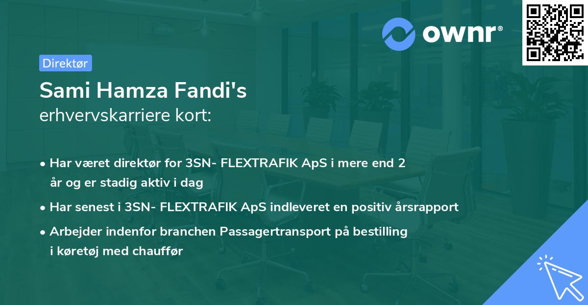 Sami Hamza Fandi's erhvervskarriere kort